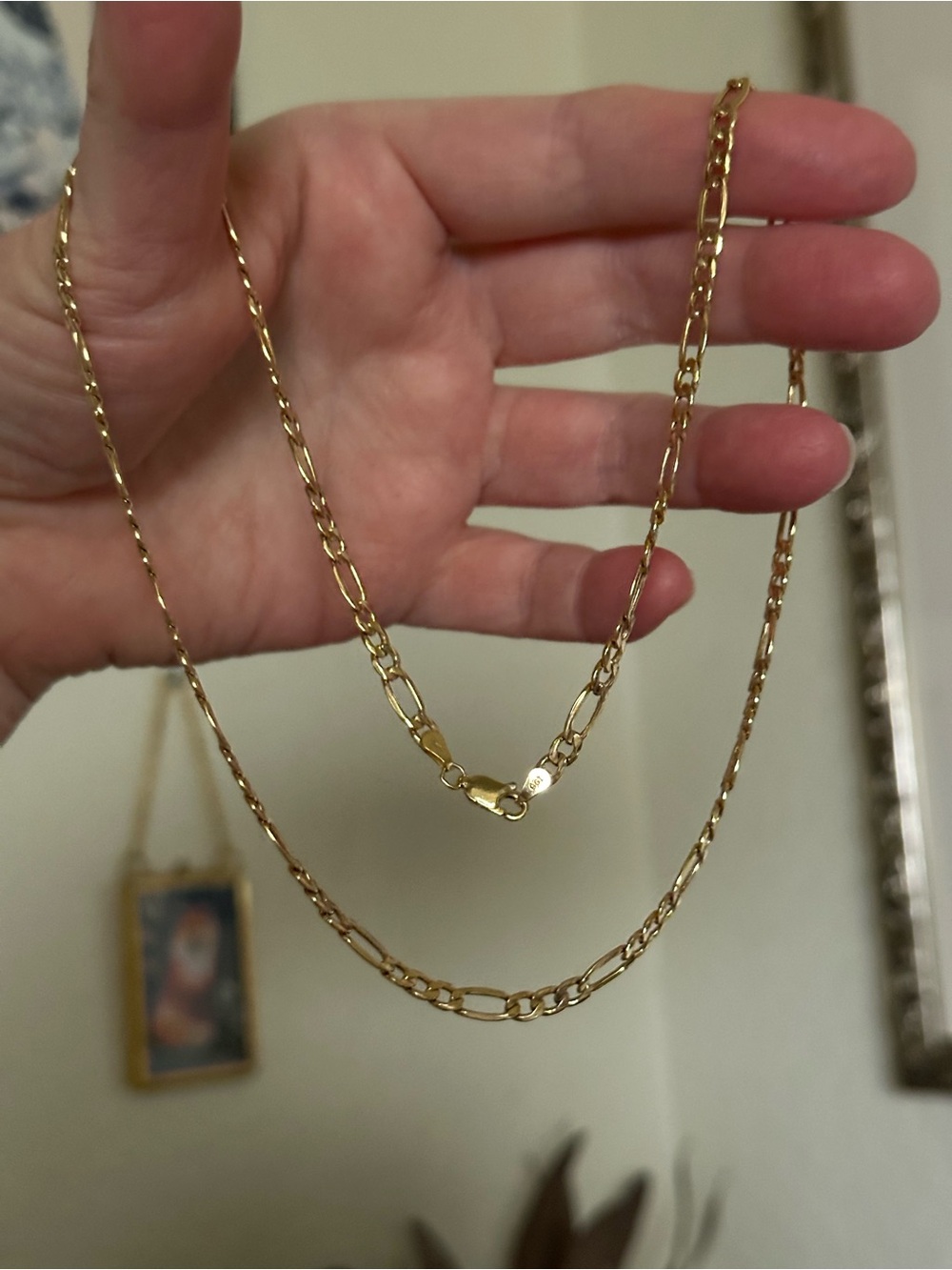 10K Yellow Gold 20” Figaro Chain Necklace 5.13 Grams